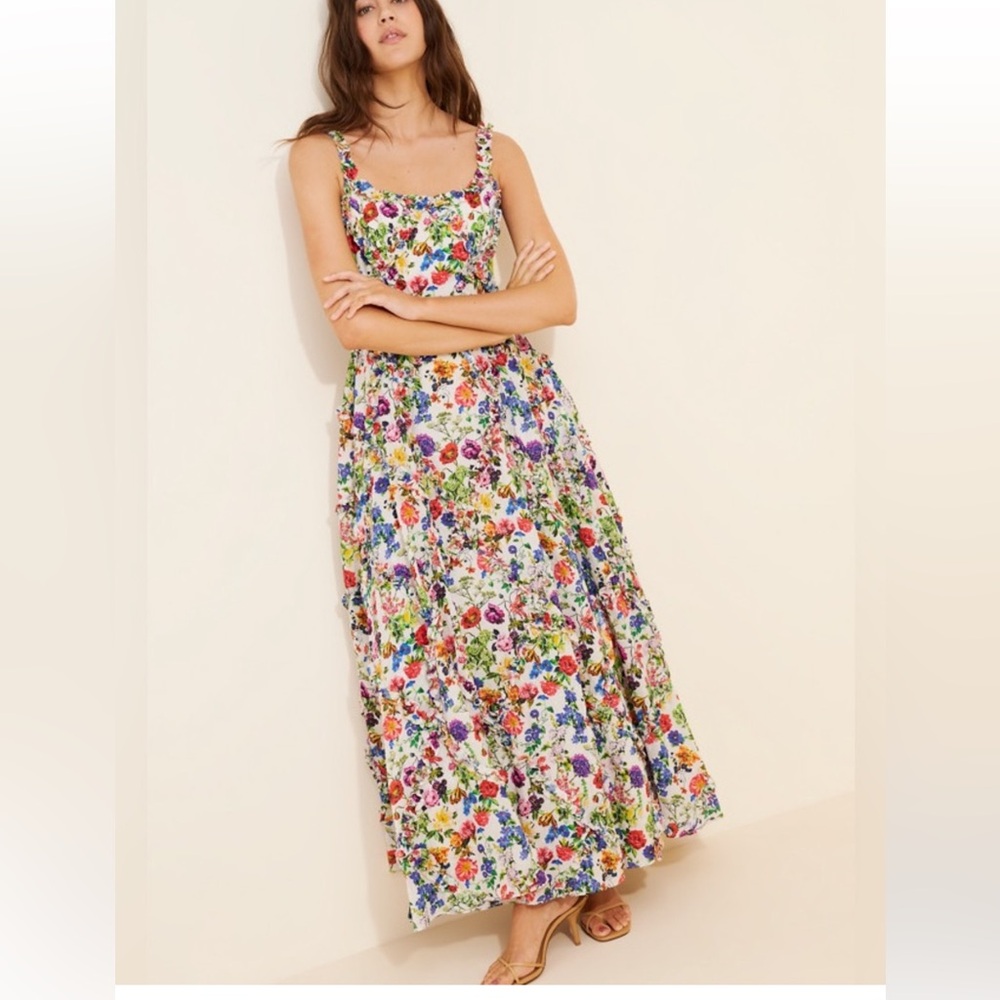 Mac Duggal Ruffle Floral Sweetheart Neck Gown size 4